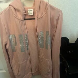 Victoria secret med pink zip hoodie